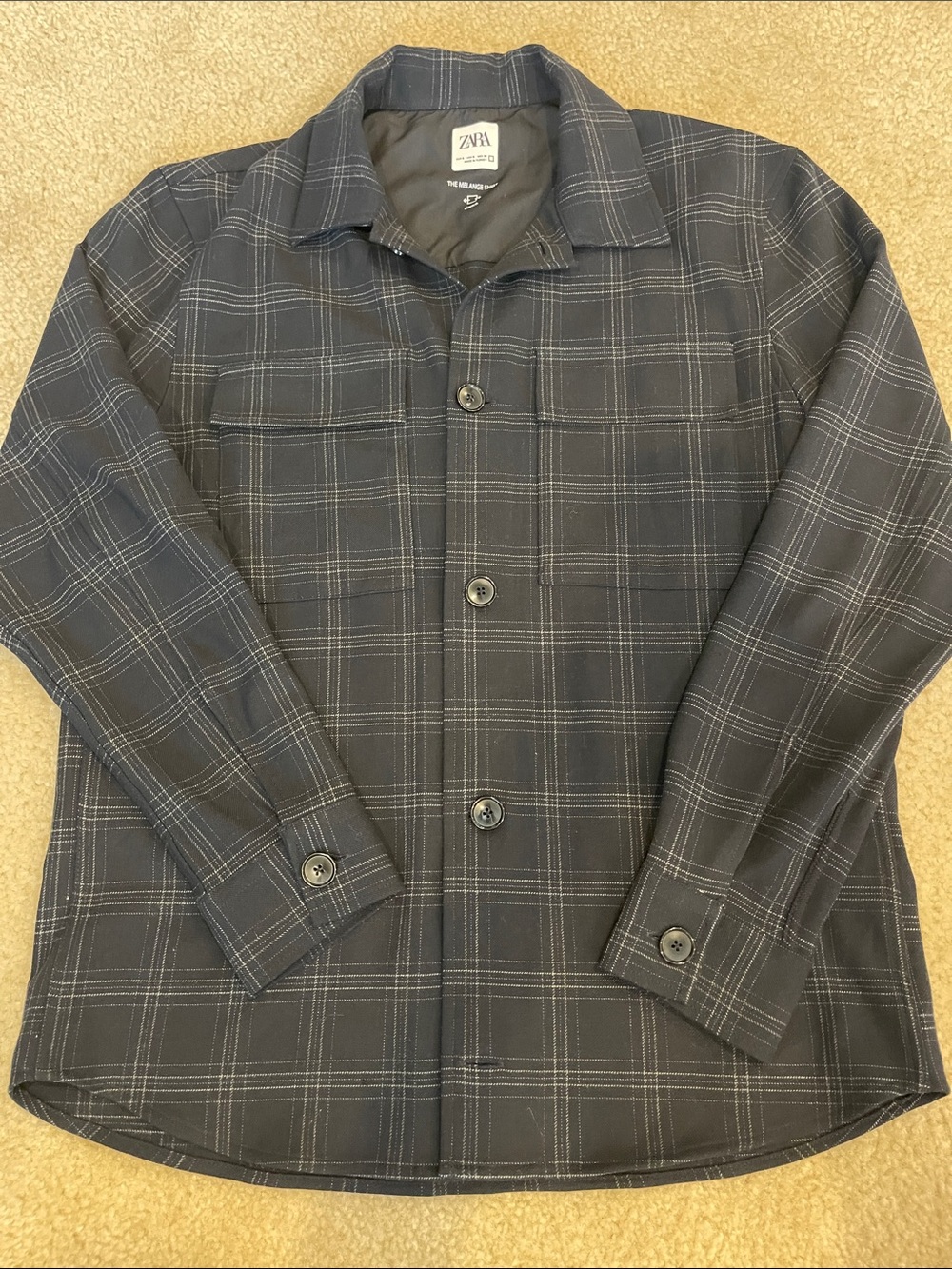 Zara men’s Melange Plaid Button-Up shirt
Size small